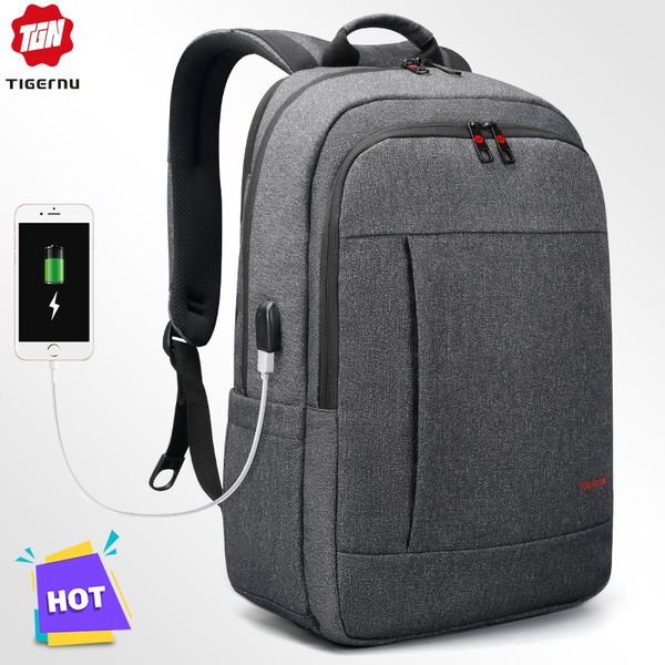 

tigernu anti theft usb bagpack 15.6 to 17inch lapbackpack for women men school bag female male travel mochila t200602