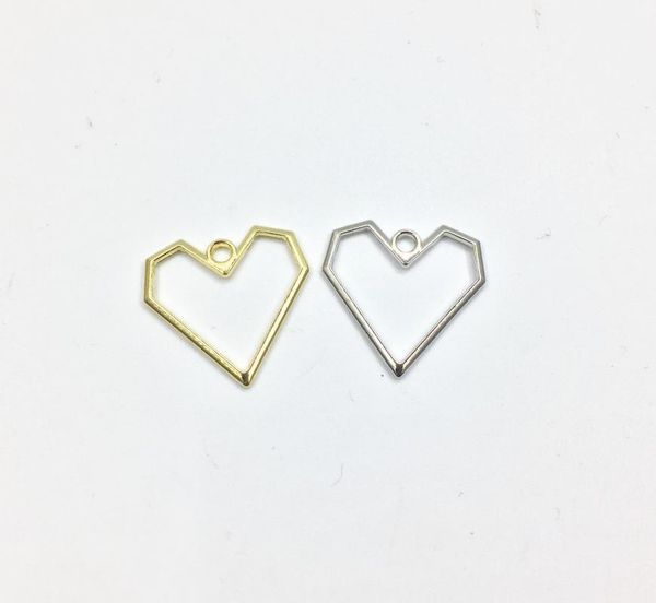 

eruifa 20pcs 20mm nice open heart zinc alloy jewelry diy charms pendant 2 colors1, Bronze;silver