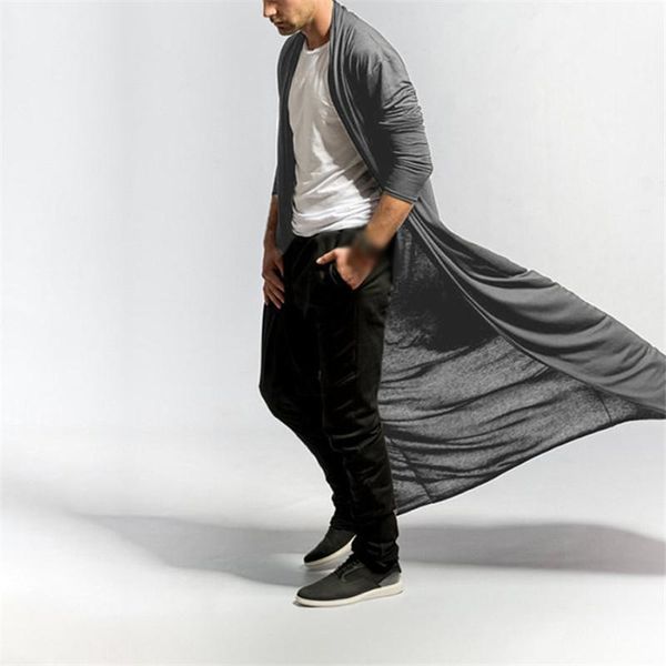 

autumn men punk rock trench coat long jacket cloak male cloak coats stylish casual trench men vintage black overcoat cardigan1, Tan;black