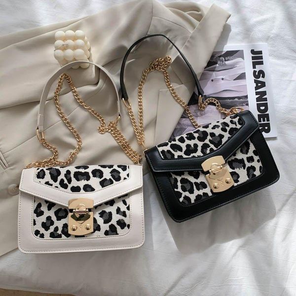 

leopard crossbody bags for women 2020 new patent leather small shoulder messenger bag fashion chain ladies handbags and purse