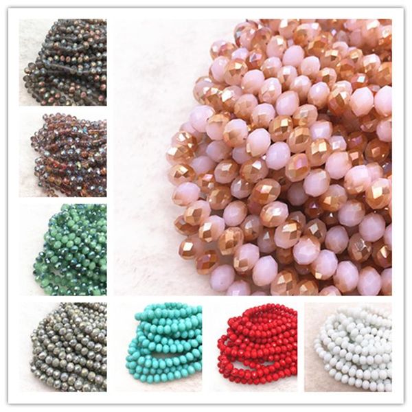 

горячие 30 шт. / лот 8x6 мм рондентель австрия граненые хрустальные стеклянные бусины свободные разные круглые бусины diy ювелирные изделия