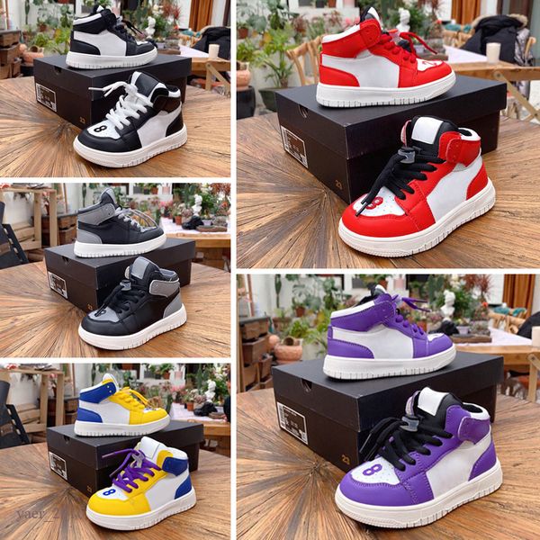 

2021 new 1 basketball shoes retro wolf grey gamma blue black white red prom night kids sneakers tennis