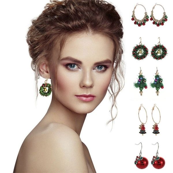 

new christmas tree bell earrings big circle earrings lovely and interesting christmas earrings women cartoon party favor t2c5306