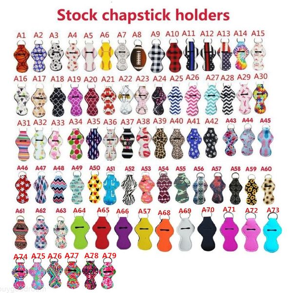 

customized pattern printing chapstick holder keychain neoprene handy lip balm holder lipstick tracker holder party favors novelty gifts