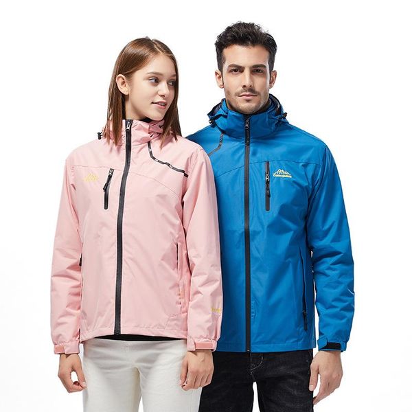 

outdoor waterproof jacket women spring and autumn thin men single layer sports jackets waterproof and breathable tibet four seas, Blue;black