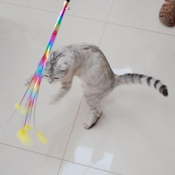 

feather teaser cats toy cats wand toys with bell catcher teaser funny exercise for kitten lb qylpfv