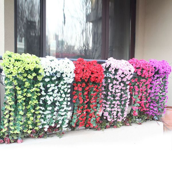 

artificial violet flower wall wisteria basket hanging garland vine flowers fake silk orchid delicate