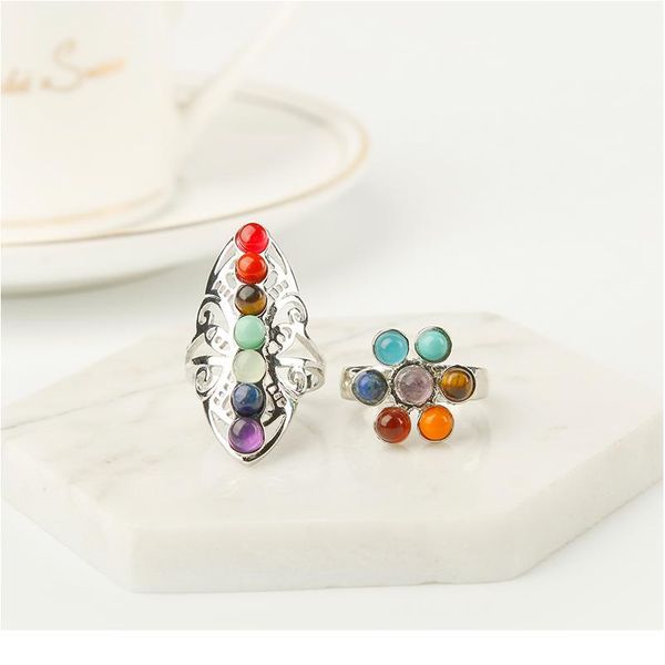 

1pc fashion natural gems ring stones and crystals rose quartz amethyst party jewelry love diy gift couple qylluu, Black