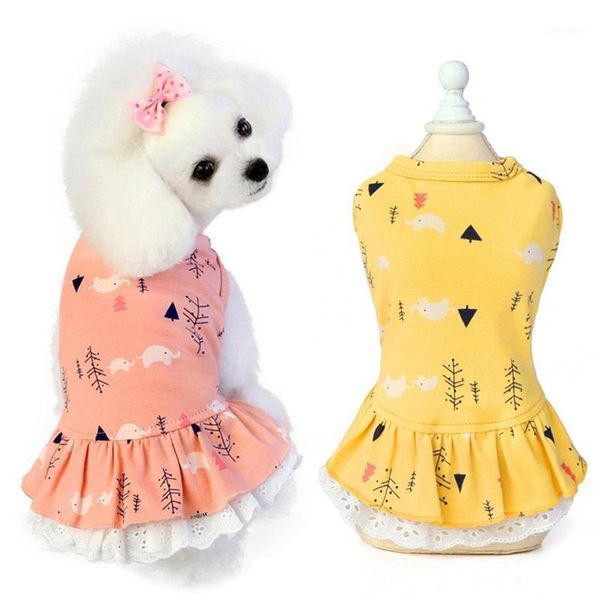 

dog apparel puppy princess style dresses pet cotton breathable summer dress for dog1