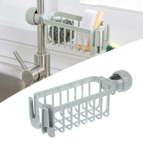 

stainless steel kitchen sink faucet sponge soap drain rack storage holder shelf1