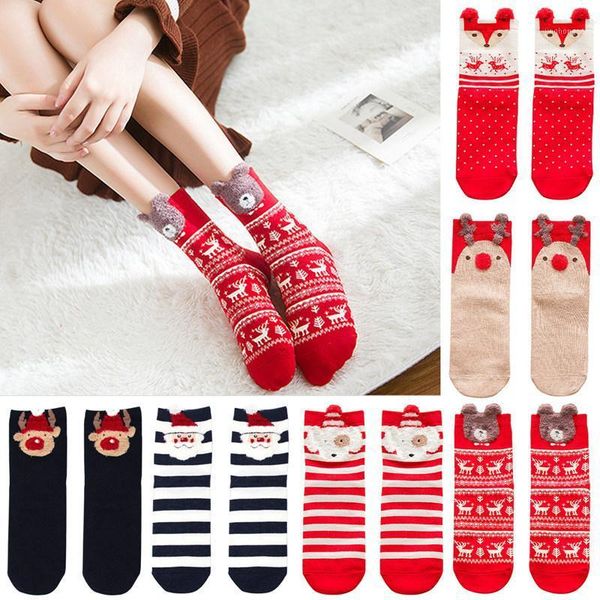 

1/2 pairs santa socks christmas decoration for home merry christmas ornament happy new year gifts noel navidad natal1