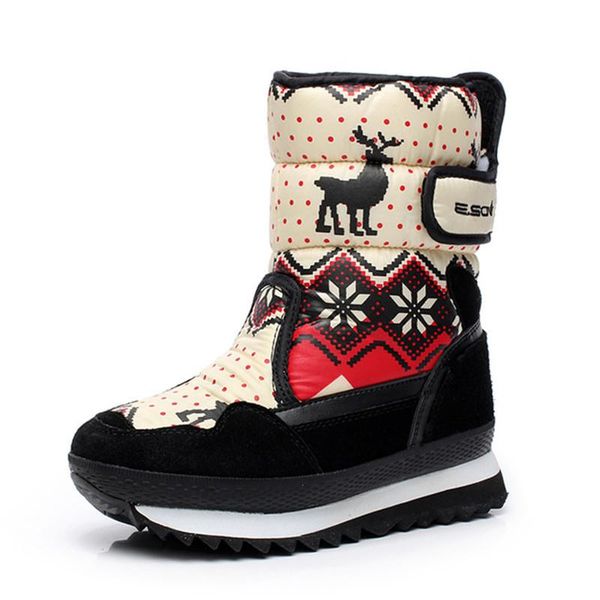 

the new girl add wool more comfortable boots fashion waterproof non-slip boots ms comfortable warm warm size 39.42, Black