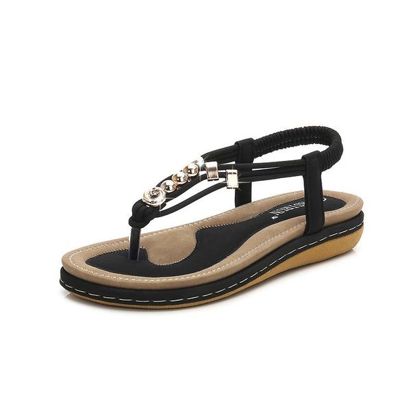 

sandals 2021 fashion women summer casual wedge sandal female beach shoes woman gladiator, Black