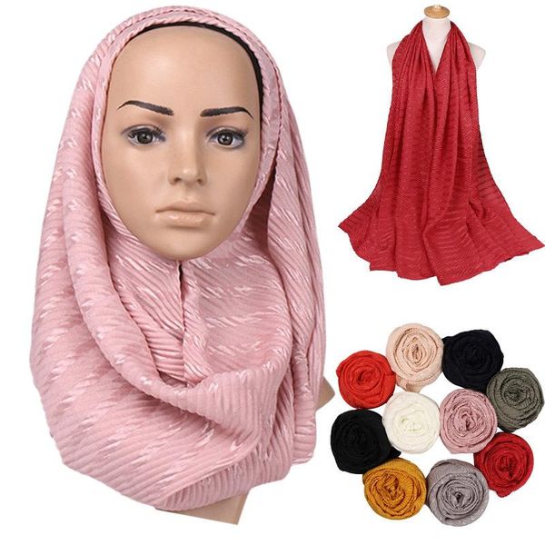 

scarves fashion muslim ladies headdress pure color striped pleated scarf islamic headscarf arabian wrap hijab dubai casual turban, Blue;gray