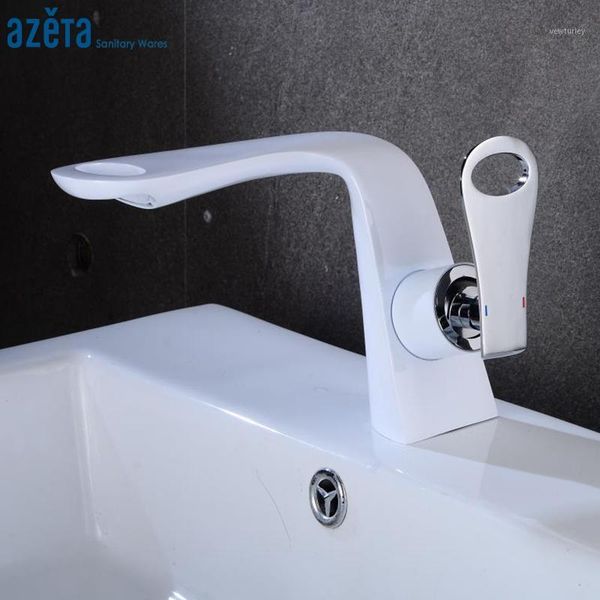 

bathroom sink faucets azeta modern basin faucet brass white mixer tap deck mounted single handle wash at8886wc1