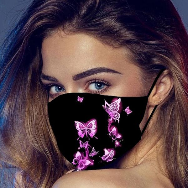 

colorful printing fabric face mask butterfly protection mask washable earloop mask mouth caps mascarillas wmtxwl