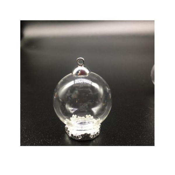 

300sets 25*15mm terrarium metal glass globe with jewelry findings set glass vial pendant wishing bottle glass pendan sqcxfj, Black