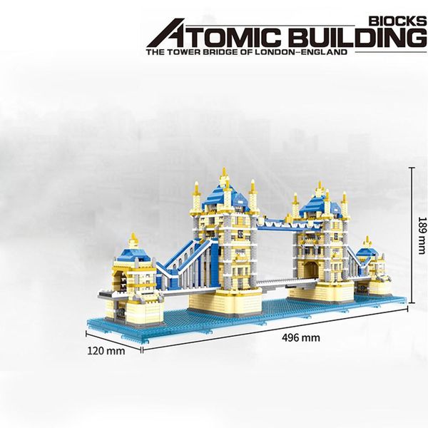 

9919 3800pcs мировой архитектуры тауэрский мост из лондона 3d modle малый мини алмазные блоки кирпич строительство игрушка для детей bbyrol