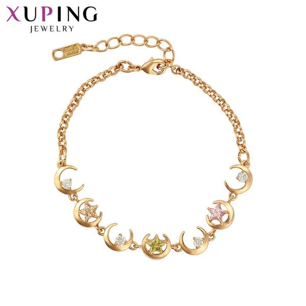 

xuping fashion vintage bracelet star moon shaped exquisite bracelet for women valentine's day jewelry gifts 75819, Black