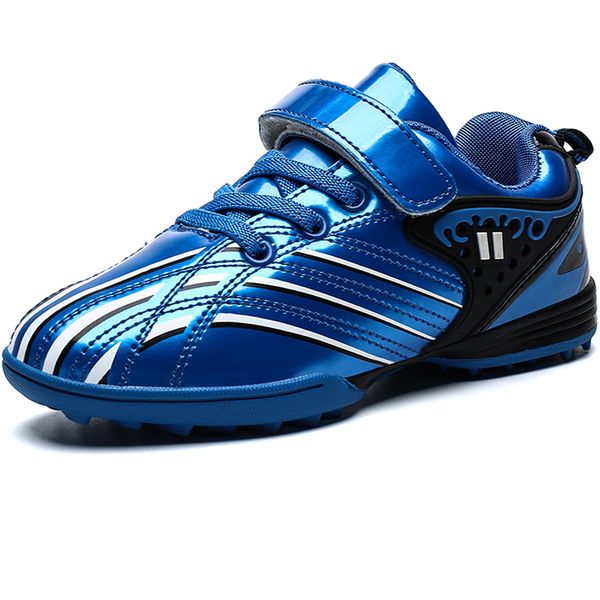 

boys cleats kids soccer leather waterproof sneakers girls football outdoor children trainer shoes foot, Black