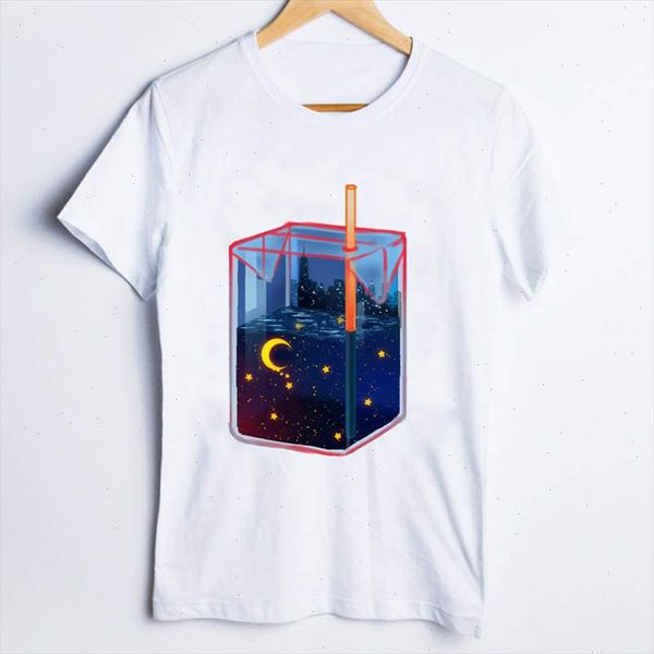 

tees for women print space star funny cute casual cartoon 90s ladies clothes lady clothing female t shirt womens t shirt, White