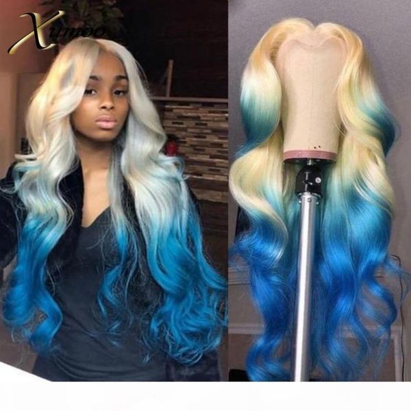 

xumoo pre-щипковые дешевые волосы remy объемная волна парика человеческих волос 360 кружева фронтальная парик блондинка с голубыми 360 парик, Black;brown