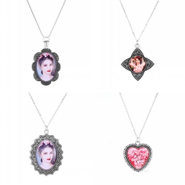 

lady sublimation blank metal necklaces diy jewelry girls thermal transfer printing fashion crystal chain confidante gift 7 5mk j2
