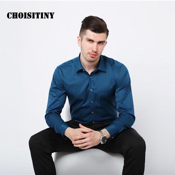 

men's dress shirts elastic long sleeve shining korean slimming solid leisure business smart casual non-iron formal shirt, White;black