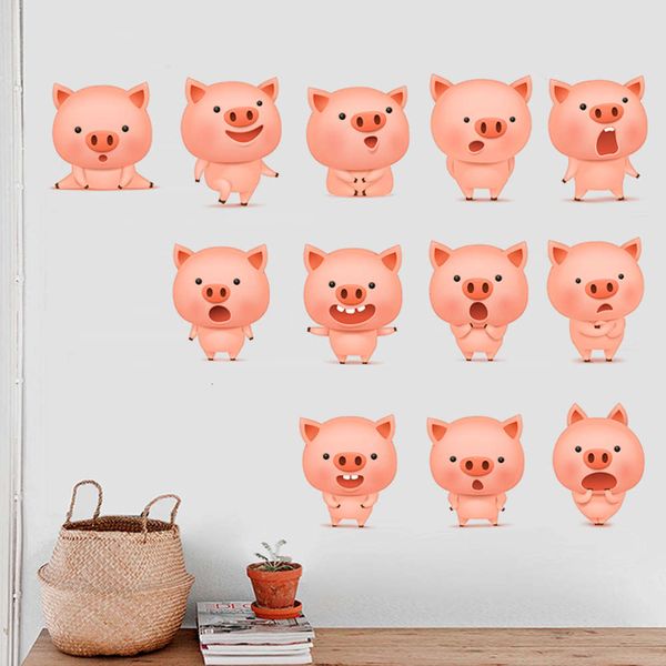 

decoration cute pig bedroom living room cabinet background wall door sticker wallpaper self adhive