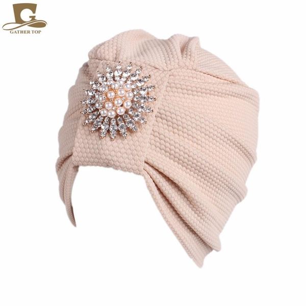 

beanie/skull caps womens diamante metal brooch soft chemo cap sleep turban hat liner for cancer hair loss accessories, Blue;gray