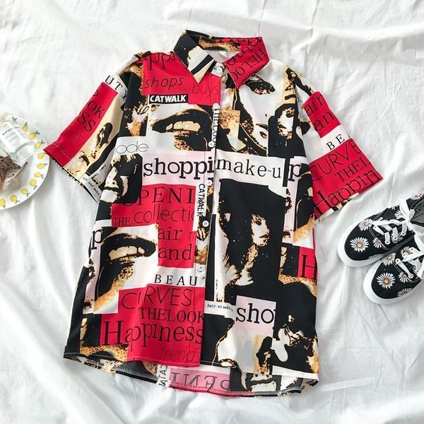 

womens and blouses summer colorful blusas casual shirt bohemia 2020 chemisier femme button blouse mujer l06291, White