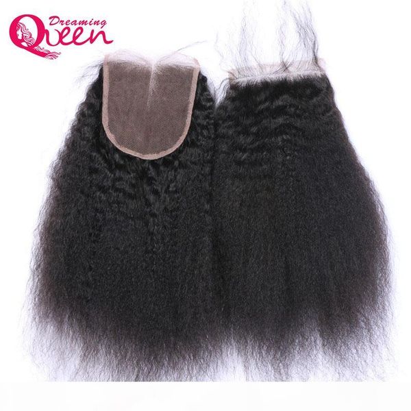 

brazilian kinky straight lace closure brazilian virgin human hair cos kinky india kinky 4x4 closure bleached knots ing, Black
