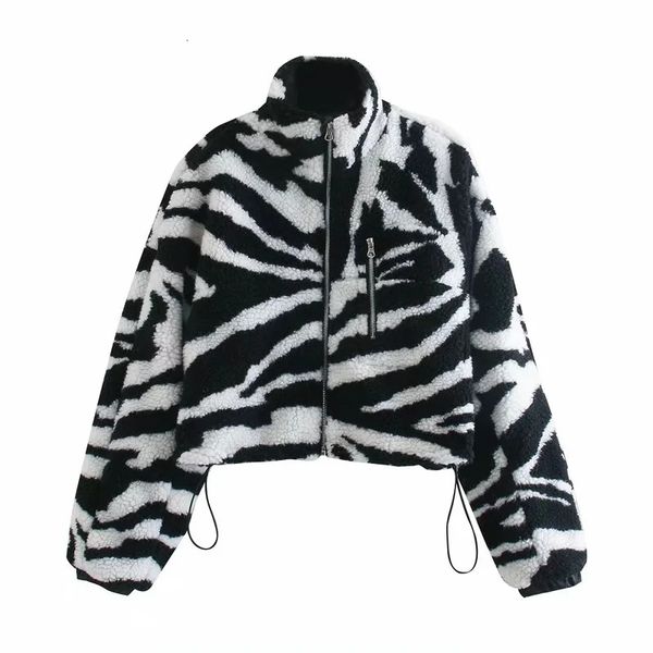 

2021 new american street snap animal pattern more lambs wool coat couture autumn/winter draw string collar cotton-padded clothes n64v, Black;brown