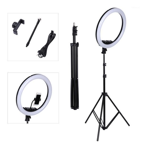 

flash heads led 18inch remote touch ring light camera phone pography large lamp with po tripod for shooting makeup video portrait1