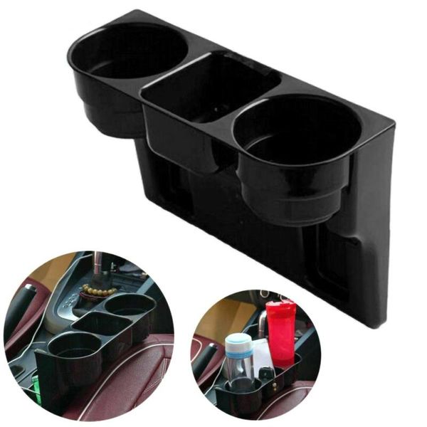 

3 in 1 car seat seam wedge car cup holder organizer drink 2 cup holders travel drink stand storage auto box organizer