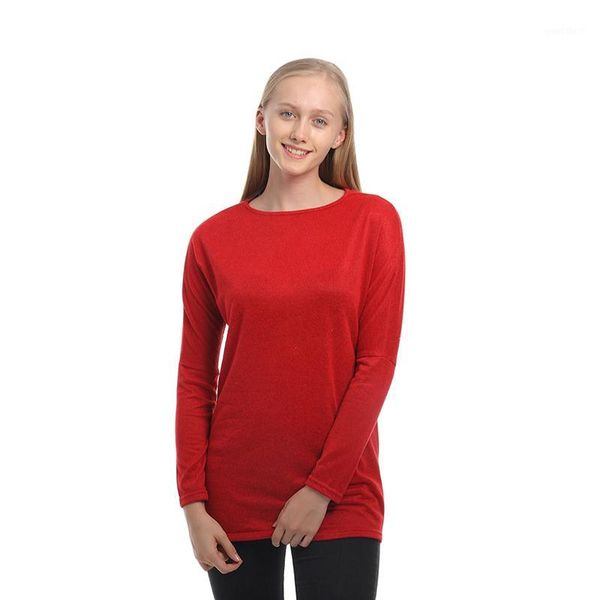 

hipster casual t-shirt o-neck autumn winter loose solid tshirt women clothes 20201, White