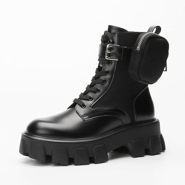 

micorfiber платформы обувь женщины ботильоны женщина 2020 высокие каблуки женские осенние сапоги женские туфли женщина пинетки bottine femme, Black