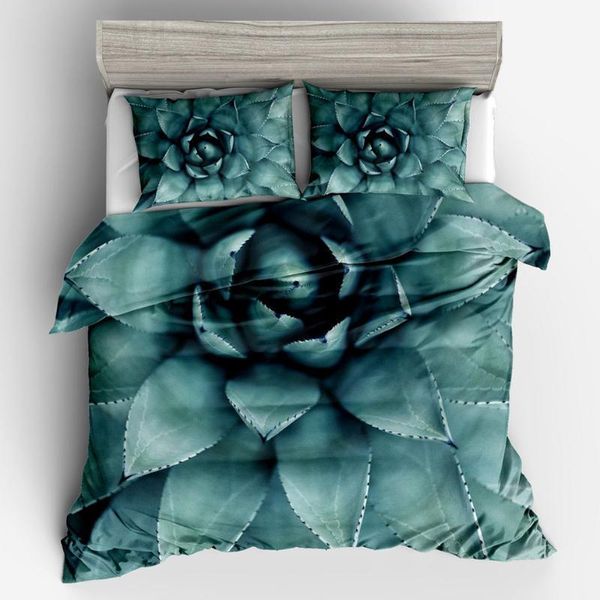 

home textile green succulents 3d bedding sets duvet cover set 3pcs floral bed quilt cover pillowcase twin full  king size1
