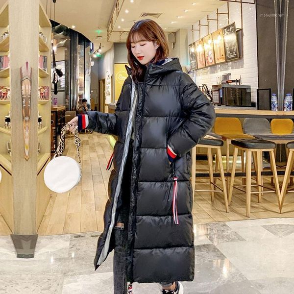 

fashion black long hooded jacket women warm parka oversize winter coat1