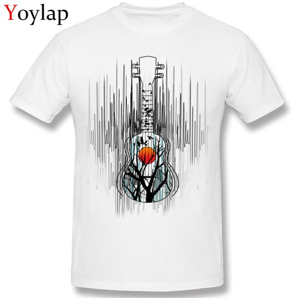 

sport round collar men's t shirts ukulele guitar scenic sunset music waves casual & tees 100% cotton short sleeve t shirt