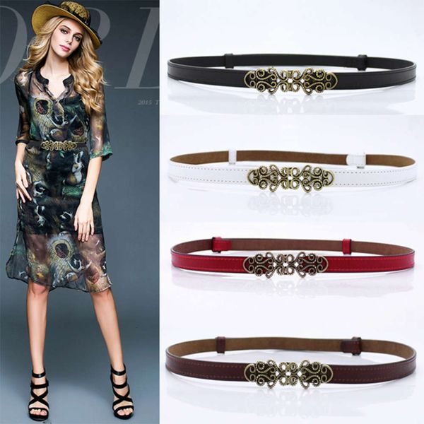 

belt, korean hook, pair button, fashionable decoration, simple leather, skirt, women's thin belt, Black;brown