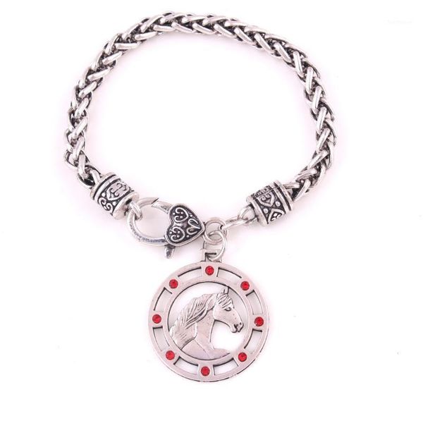 

women men bracelet bangle horse pattern and beautiful sparkling crystal with wheat link chain zinc alloy provide dropshipping1, Black