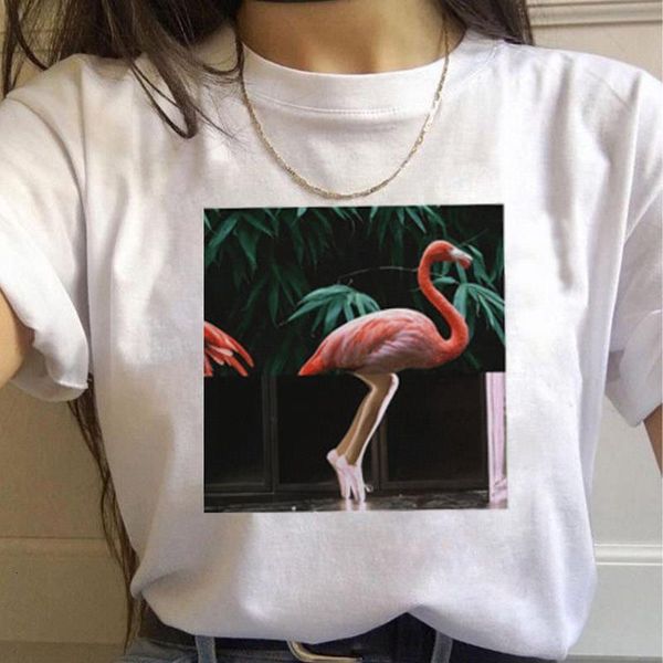 

летняя мода женская футболка harajuku эстетика tee рубашка повседневная смешное животное принт топости tee с коротким рукавом футболка одежд, White