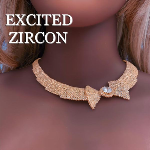 

woman luxury fashion full rhinestone necklace necklace bride wedding exquisite jewelry party prom girl gift, Golden;silver