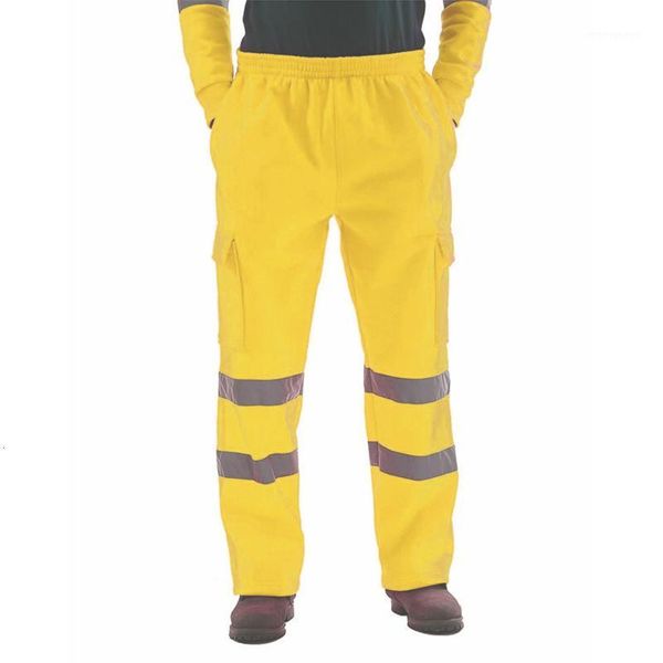 

men's pants men shiny reflective winter fleece warm safety worker long trousers streetwear male hip hop loose pantalon1, Black