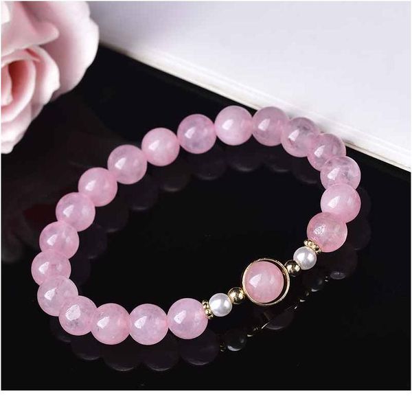 

wholesale natural rose quartz stone bracelets handmade beaded polished healing stone energy stone for women increase ch qyleqs, Black