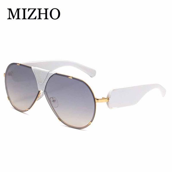 

mizho brand original sunglasses men pilot oversized gradient lens uv400 real color eyewear women luxury, White;black
