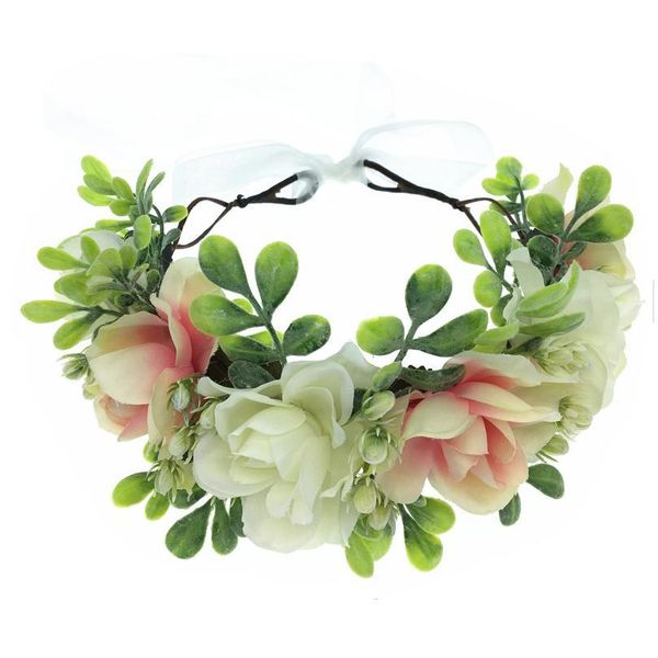 

spring flowers wreath crown festival headband girls bride women hair accessories headdress flower garlands wedding jllglw