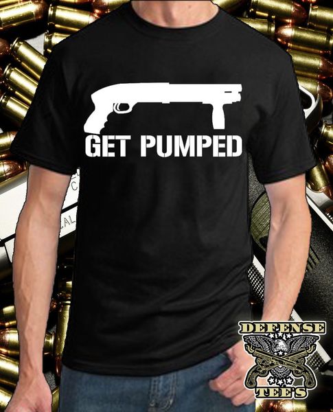 

sport fashion design get pumped shirt gun protect yourself 12 gauge tee ar-15 ak tee om r4 o-neck hipster t shirts