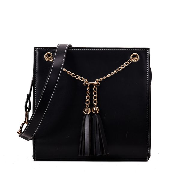 

fashion women's bag chain tassel temperament female shoulder bag designer square bags messenger